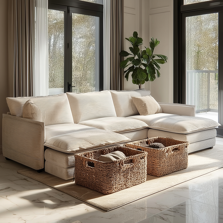 La Brisa Mediterranean Upholstery Cloud Modular Sectional - Mediterranean Italian Contemporary Home Decor Furniture