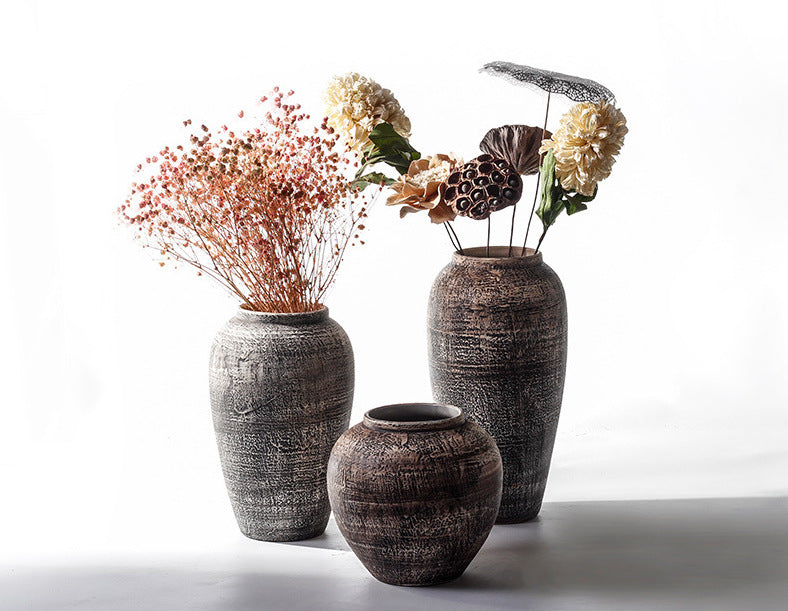 Buy farmhouse furniture Pericelli II | Vintage Mediterranean Luxury Ceramic Floor-standing Large Vase - Modern Cottage Farmhouse Furniture
