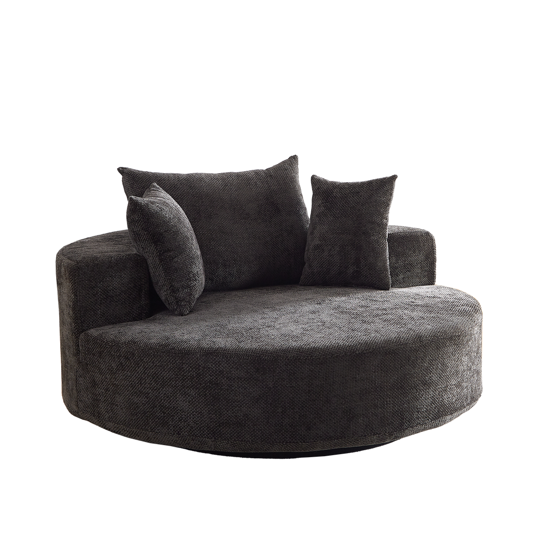 Buy farmhouse furniture Scarlett Round Swivel Sofa Daybed | Chenille Circle Chair | Farmhouse Living Room Statement Piece - Modern Cottage Farmhouse Furniture