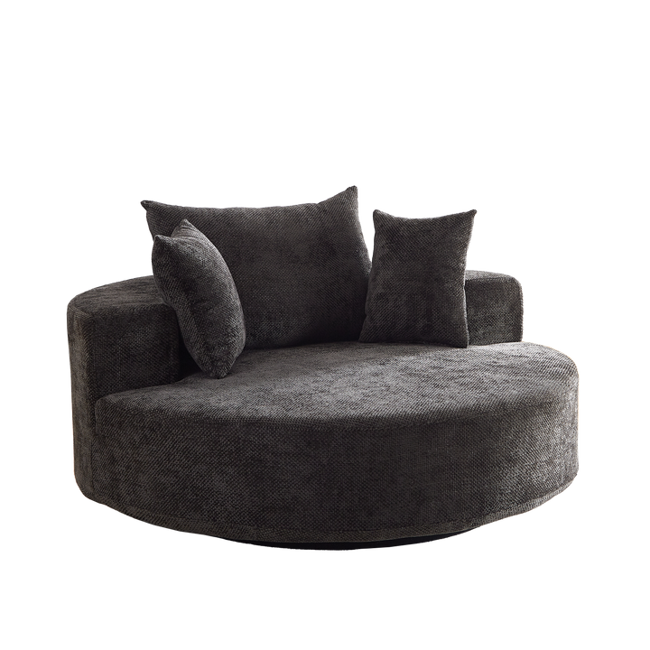 Buy farmhouse furniture Scarlett Round Swivel Sofa Daybed | Chenille Circle Chair | Farmhouse Living Room Statement Piece - Modern Cottage Farmhouse Furniture