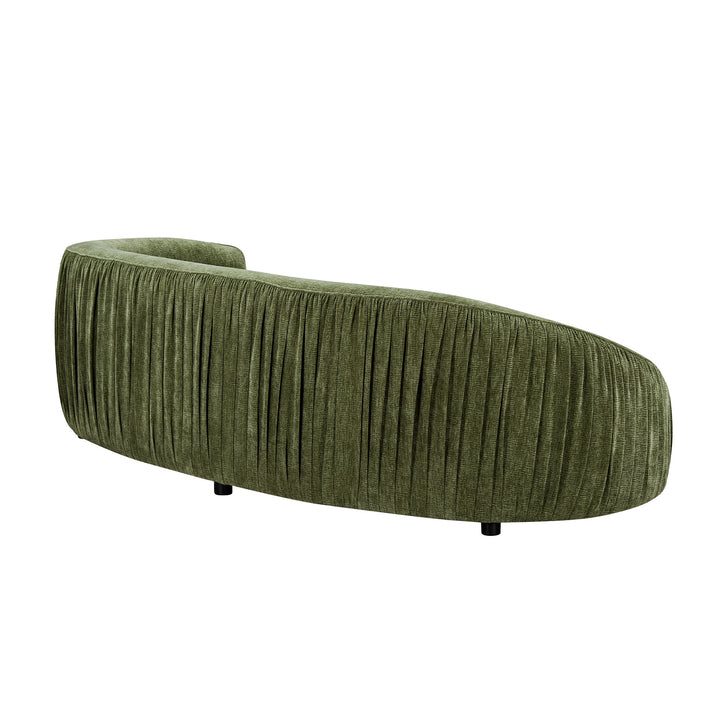 Buy farmhouse furniture 92.13 Inch Upholstered Curved Sage Green 4-Seat Sofa - Modern Cottage Farmhouse Furniture