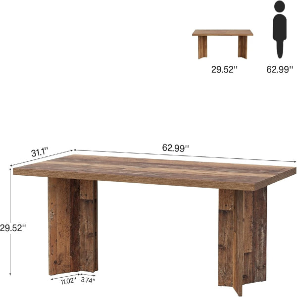 Buy farmhouse furniture Sora | Mediterranean Farmhouse Wooden Dining Table - Modern Cottage Farmhouse Furniture