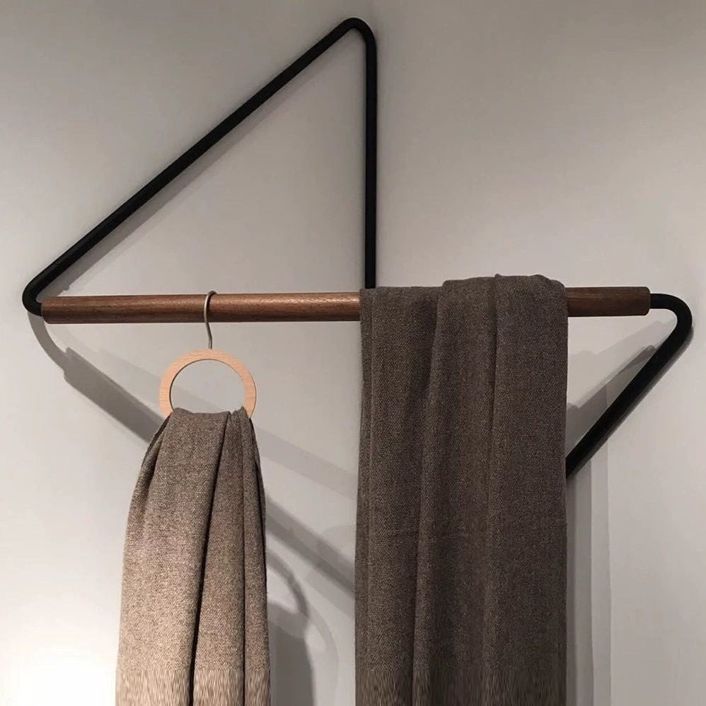 Steel Minimalist Greek Modern Towel Clothes Hanger - Mediterranean Italian Contemporary Home Decor Furniture