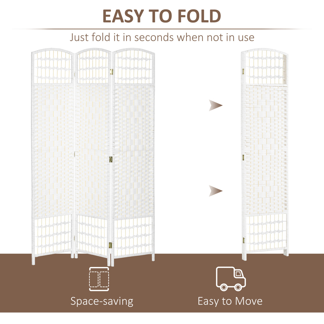 Buy farmhouse furniture Best Farmhouse Room Divider | 3-Panel Rustic Privacy Screen Wave Fiber – White - Modern Cottage Farmhouse Furniture