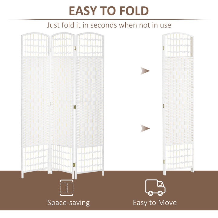 Buy farmhouse furniture Best Farmhouse Room Divider | 3-Panel Rustic Privacy Screen Wave Fiber – White - Modern Cottage Farmhouse Furniture