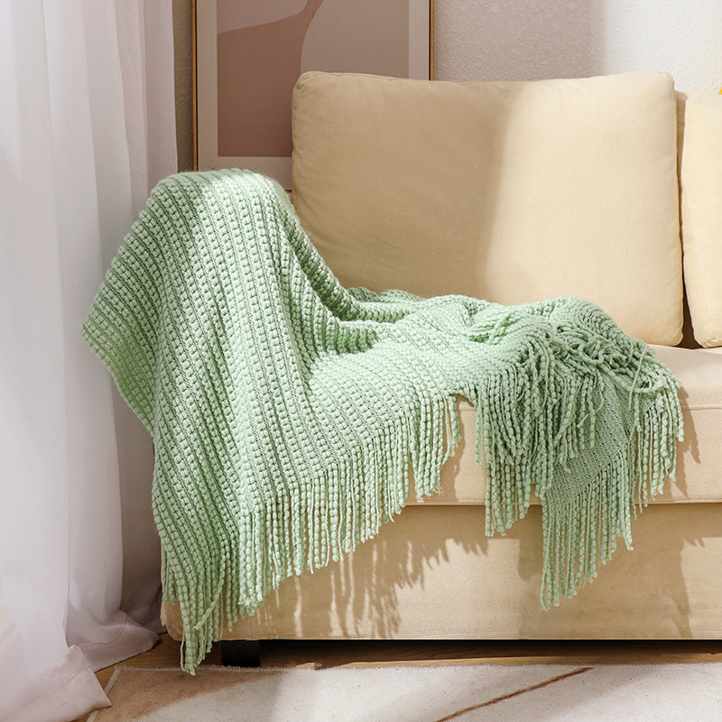 Buy farmhouse furniture Barnwood Living | Modern Cozy Farmhouse Throw Tassel Blanket - Modern Cottage Farmhouse Furniture