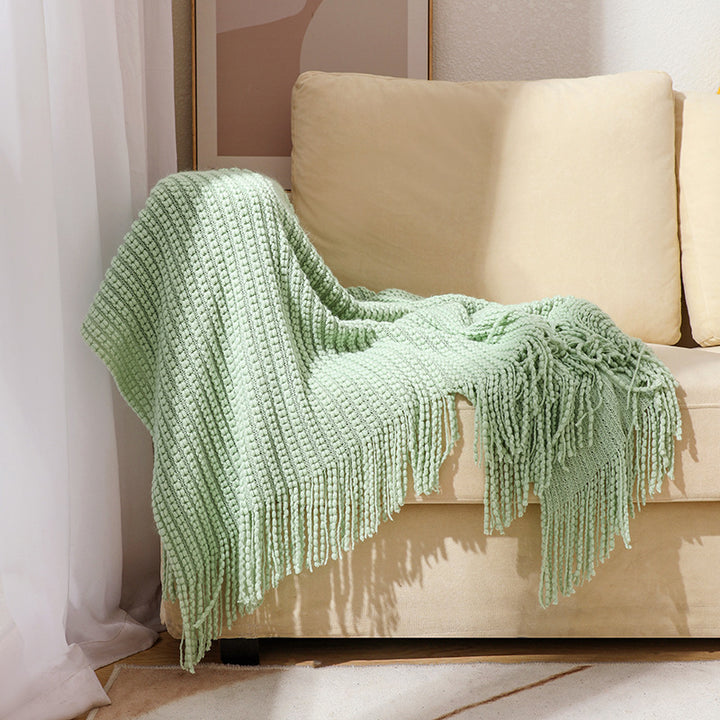 Buy farmhouse furniture Barnwood Living | Modern Cozy Farmhouse Throw Tassel Blanket - Modern Cottage Farmhouse Furniture