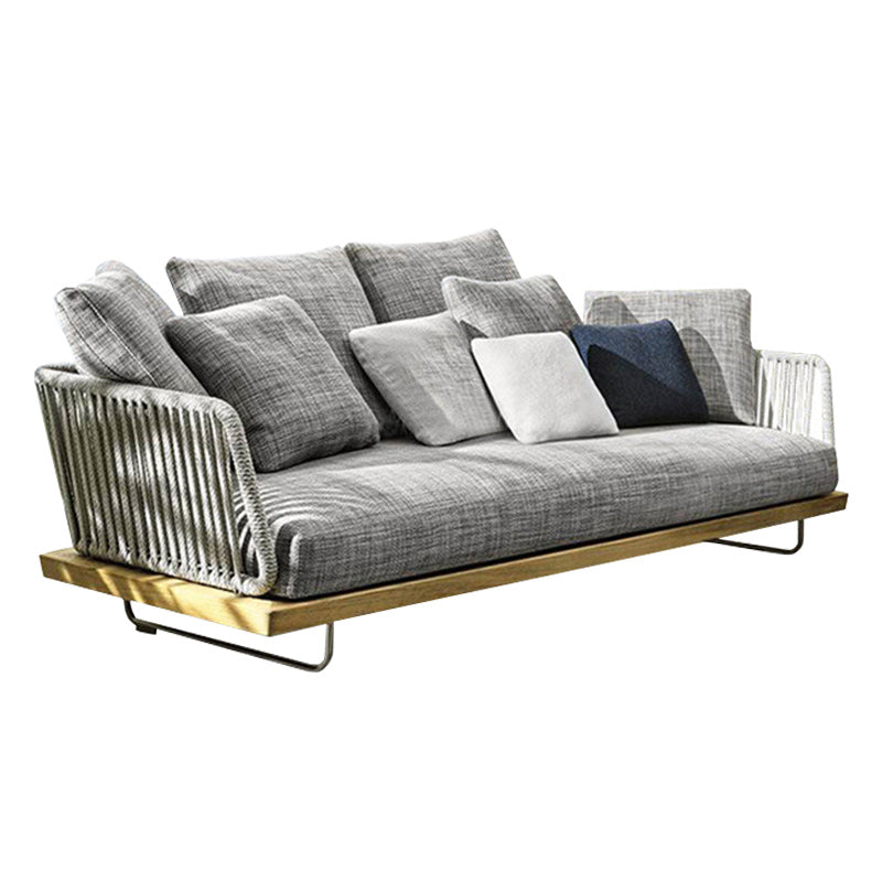 Aegean Sea Mediterranean Luxury Indoor Outdoor Teak Sofa - Mediterranean Tuscan Contemporary Home Decor Furniture