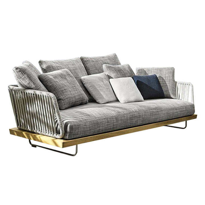 Aegean Sea Mediterranean Luxury Indoor Outdoor Teak Sofa - Mediterranean Tuscan Contemporary Home Decor Furniture