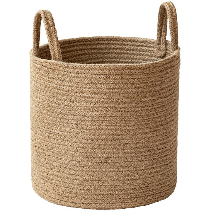 Torre Melissa | Large Jute Mediterranean Farmhouse Hand-woven Cotton Basket - Mediterranean Italian Contemporary Home Decor Furniture