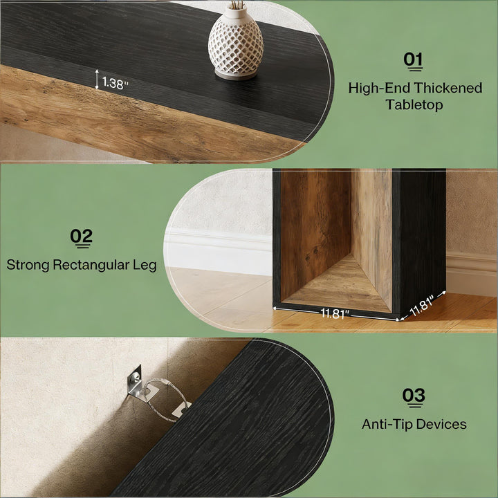 Buy farmhouse furniture Dual-Tone Black Brown Modern Cottage Farmhouse Foyer Entryway Table - Modern Cottage Farmhouse Furniture