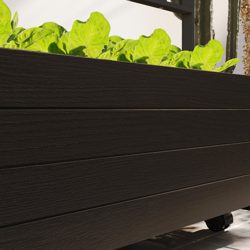 Buy farmhouse furniture Raised Garden Bed with Trellis & Wheels | Elevated Wooden Outdoor Planter | 34.6" x 41.3" - Modern Cottage Farmhouse Furniture
