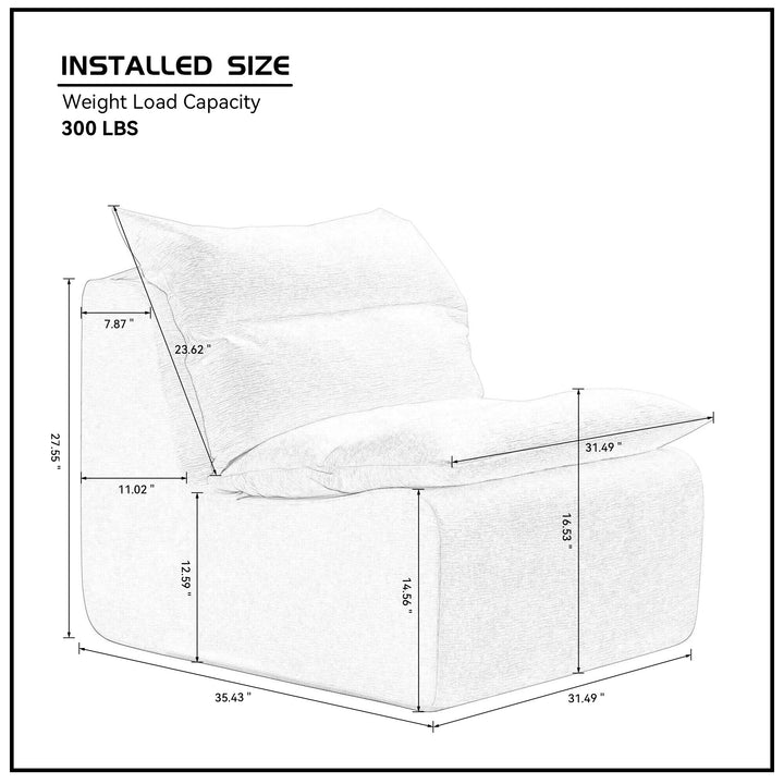 Buy farmhouse furniture Sage Single Chair Sofa Lounge Chair With Backrest - Modern Cottage Farmhouse Furniture