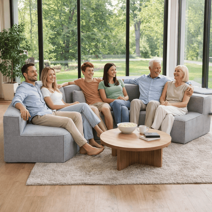 Buy farmhouse furniture Lily • Extra Large Extra Wide Modular Modern Farmhouse Compressed Sofa - Modern Cottage Farmhouse Furniture