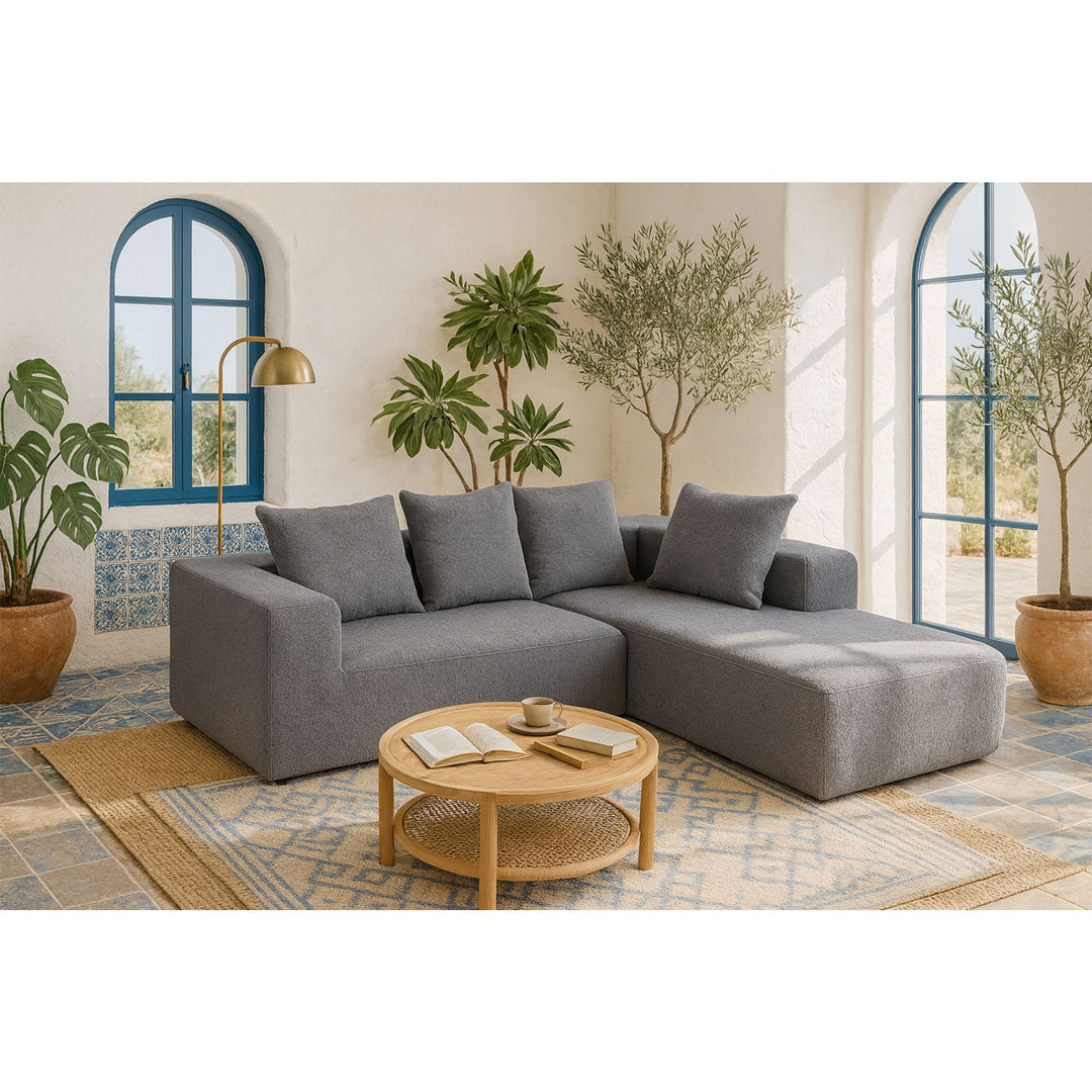 Buy farmhouse furniture Sole Terra | Simple Bouclé Minimalist Apartment Farmhouse Sofa Couch - Modern Cottage Farmhouse Furniture