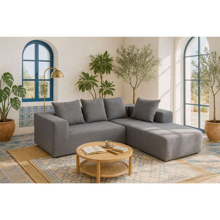 Buy farmhouse furniture Sole Terra | Simple Bouclé Minimalist Apartment Farmhouse Sofa Couch - Modern Cottage Farmhouse Furniture
