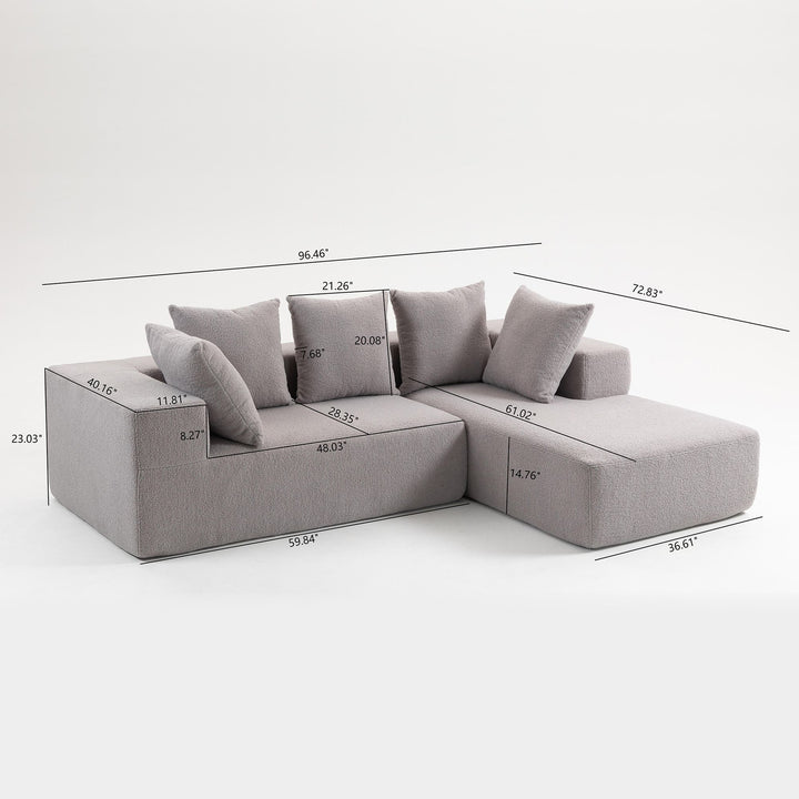 Buy farmhouse furniture Sole Terra | Simple Bouclé Minimalist Apartment Farmhouse Sofa Couch - Modern Cottage Farmhouse Furniture