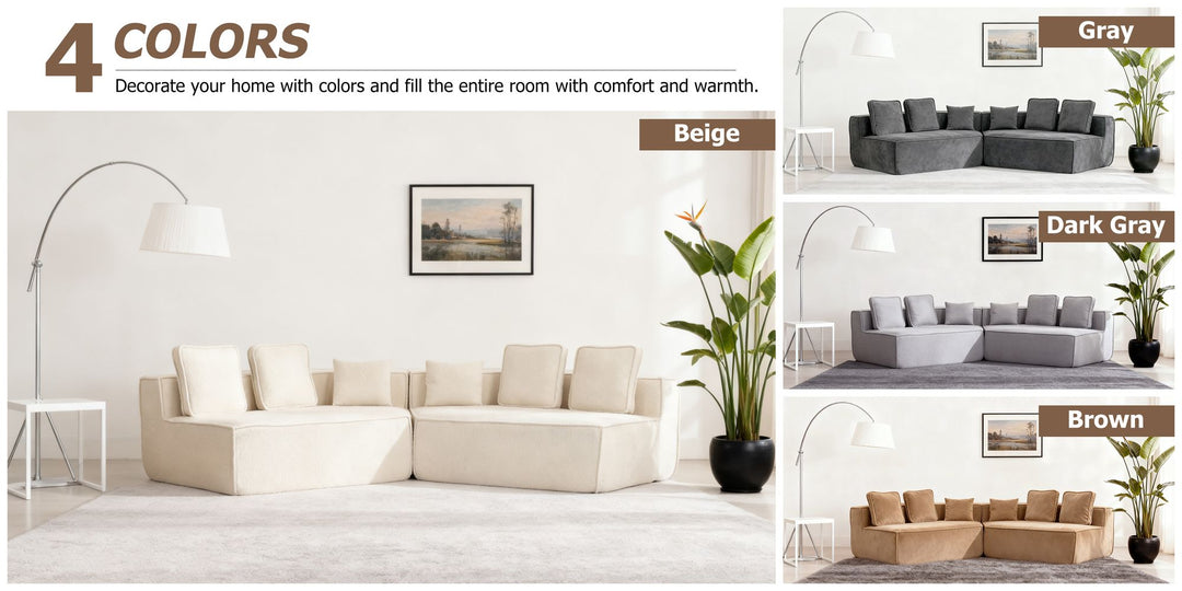 Buy farmhouse furniture The Haven • Extra Large Extra Wide Modular Modern Farmhouse Compressed Sofa - Modern Cottage Farmhouse Furniture