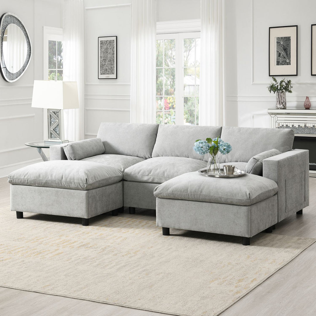 Buy farmhouse furniture Modern Farmhouse Grey Three Seater Sofa Couch - Modern Cottage Farmhouse Furniture