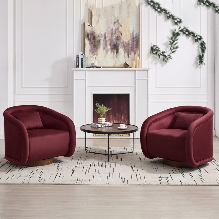 Buy farmhouse furniture Velvet Hearth | Velvet Red Contemporary Accent Chair - Modern Cottage Farmhouse Furniture
