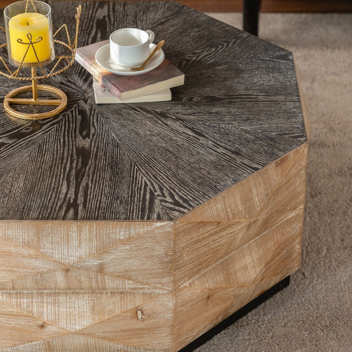 Buy farmhouse furniture Sage Creek Acres | Large Modern Farmhouse Octagon Coffee Table - Modern Cottage Farmhouse Furniture
