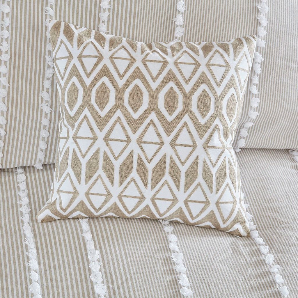 Buy farmhouse furniture Embroidered Farmhouse Cotton Oblong Decorative Pillow - Modern Cottage Farmhouse Furniture