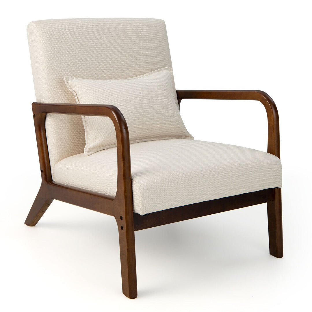 Buy farmhouse furniture Beige White Modern Contemporary Accent Chair - Modern Cottage Farmhouse Furniture