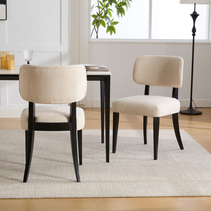 Buy farmhouse furniture Wooden Dining Chairs Set of 2, Modern Fabric Upholstered Dining Room Chair Kitchen Chairs, Farmhouse Dinner Chair for Kitchen Dining Room - Modern Cottage Farmhouse Furniture
