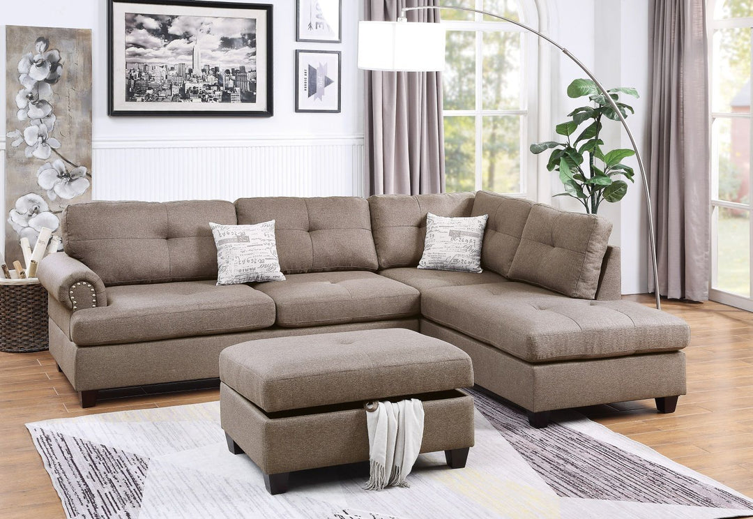 Buy farmhouse furniture Contemporary Farmhouse 3-pcs Sofa Sectional Couch - Modern Cottage Farmhouse Furniture