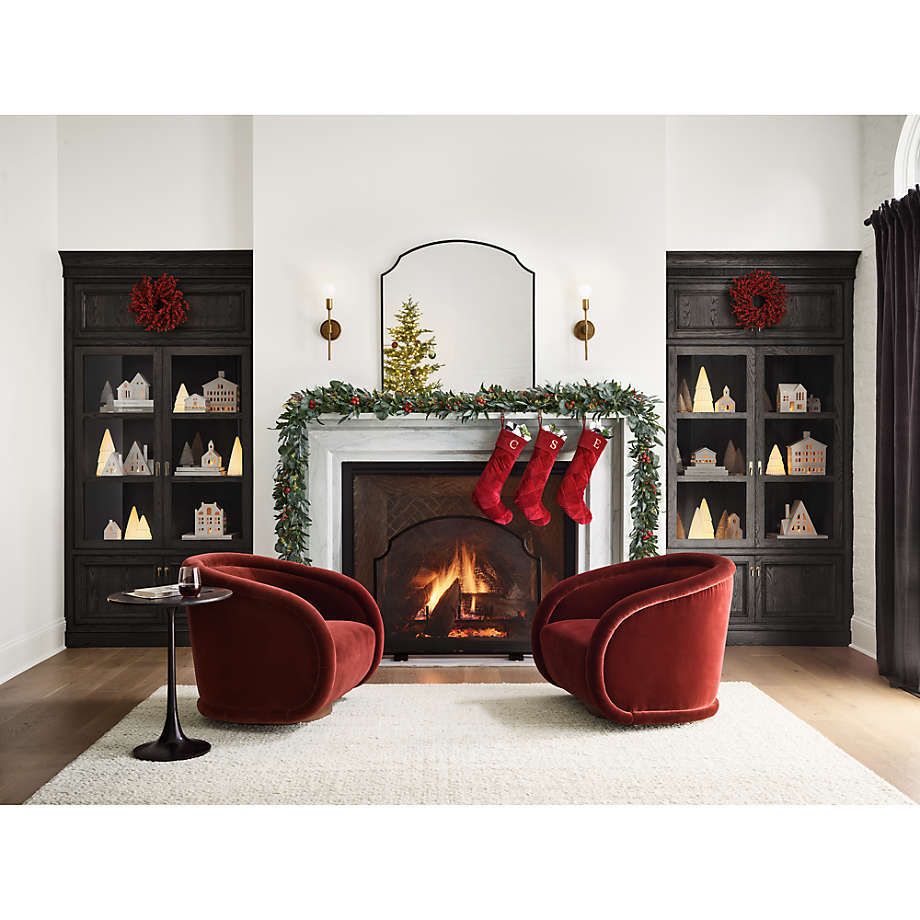 Buy farmhouse furniture Velvet Hearth | Velvet Red Contemporary Accent Chair - Modern Cottage Farmhouse Furniture