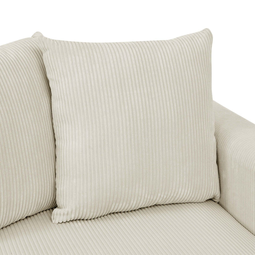 Buy farmhouse furniture The Emma | 6 Piece Farmhouse Off White Modular Corduroy Sectional Sofa Couch - Modern Cottage Farmhouse Furniture
