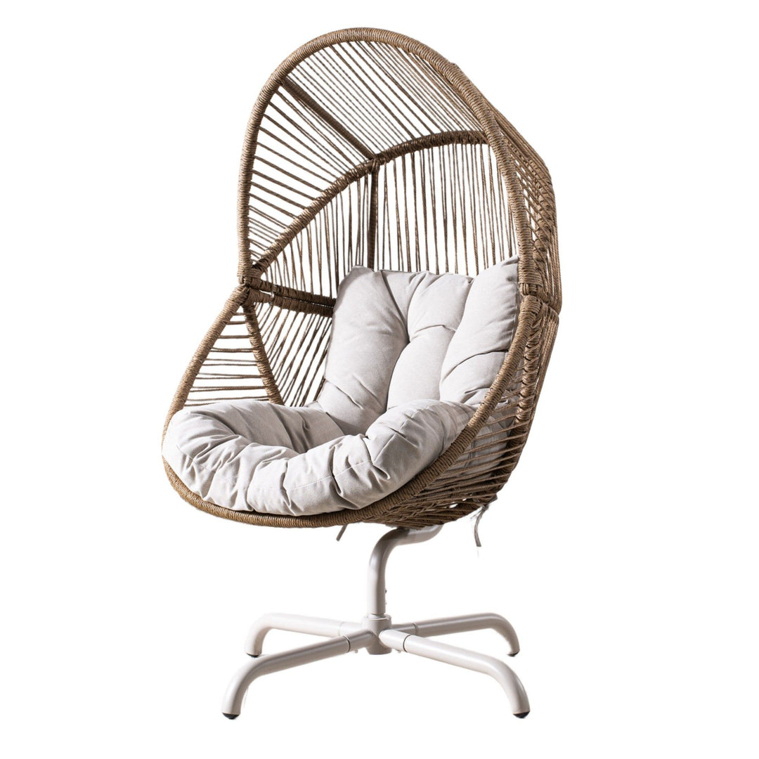 Buy farmhouse furniture Ecru Homestead | Brown Farmhouse Wicker Egg Rocking Contemporary Accent Chair - Modern Cottage Farmhouse Furniture