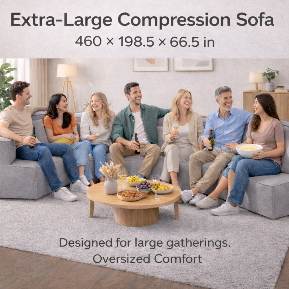 Buy farmhouse furniture Lily • Extra Large Extra Wide Modular Modern Farmhouse Compressed Sofa - Modern Cottage Farmhouse Furniture