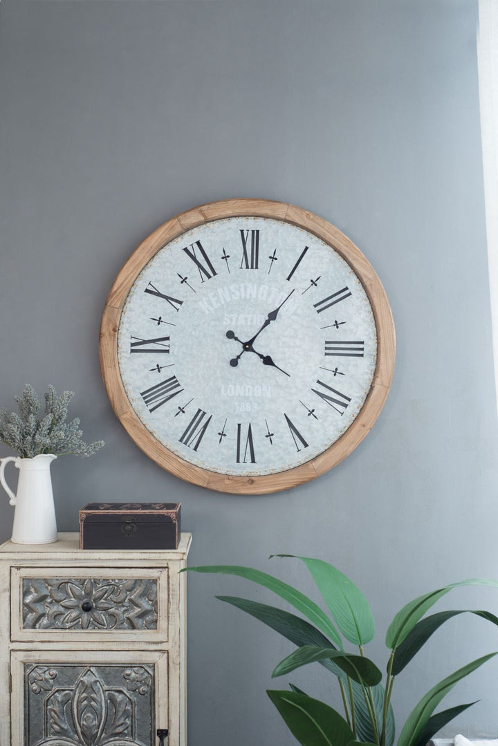 Buy farmhouse furniture 33 inch Farmhouse Grant Oversized Wall Clock with Fir Wood Frame - Modern Cottage Farmhouse Furniture