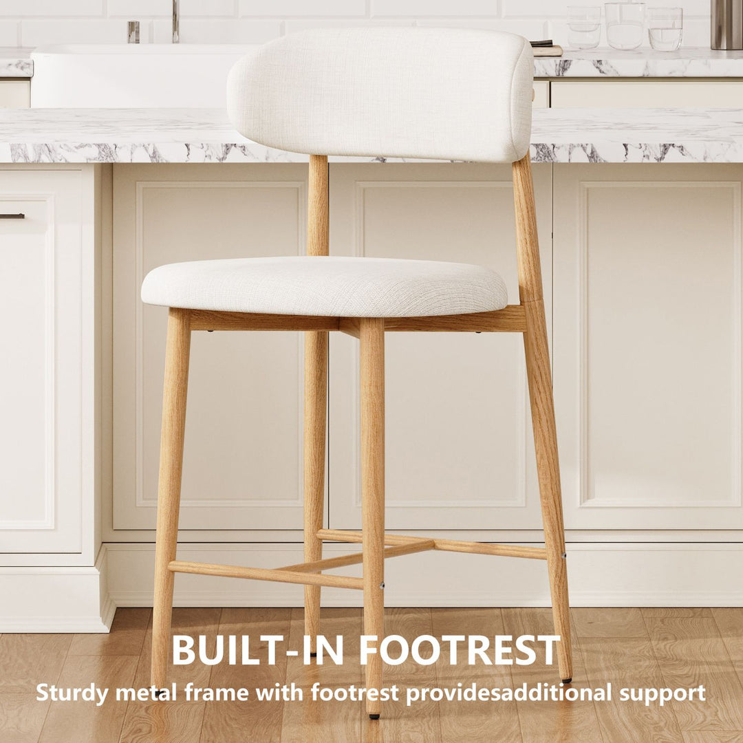 Buy farmhouse furniture Beige Modern Cottage Farmhouse Counter Bar Stools Set of 2 - Modern Cottage Farmhouse Furniture