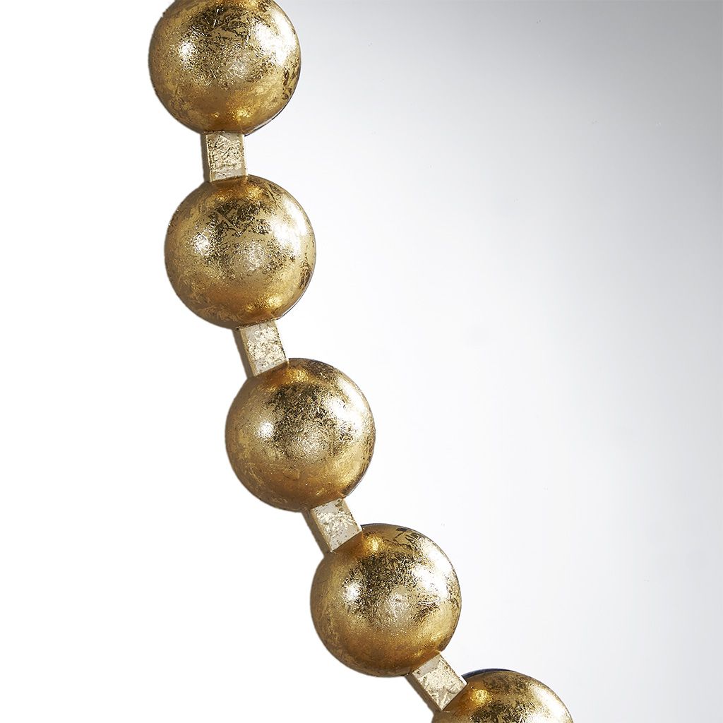 Buy farmhouse furniture Gold Beaded Round Wall Mirror 36"D - Modern Cottage Farmhouse Furniture