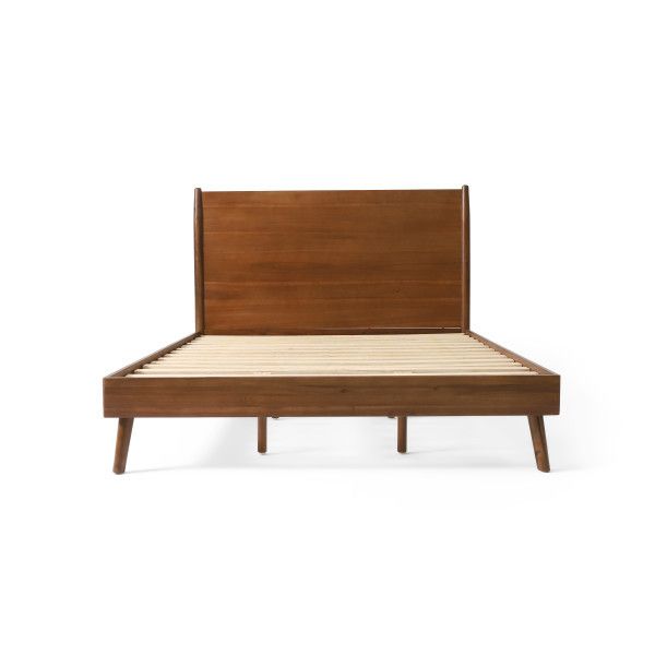 Buy farmhouse furniture King Size Cohron Solid Wood Platform Bed - Modern Cottage Farmhouse Furniture