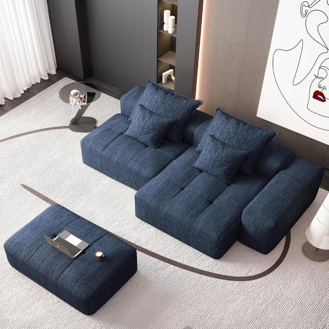 Buy farmhouse furniture The Blue Ridge | Modern Contemporary Farmhouse Oversized Modular Sectional Sofa with Ottoman - Modern Cottage Farmhouse Furniture