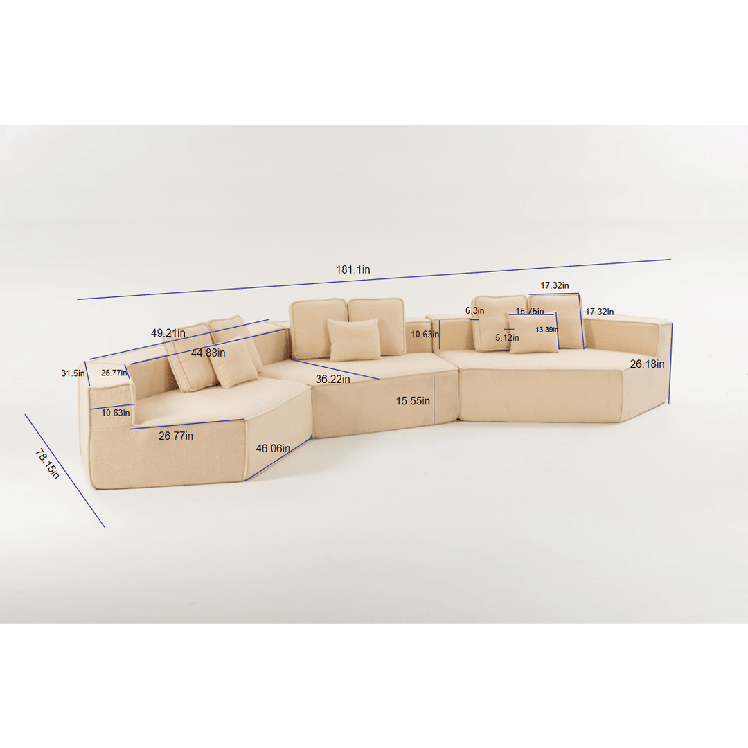 Buy farmhouse furniture Lily • Extra Large Extra Wide Modular Modern Farmhouse Compressed Sofa - Modern Cottage Farmhouse Furniture