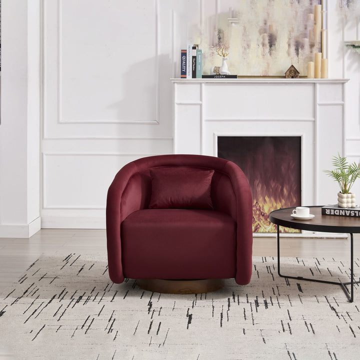 Buy farmhouse furniture Velvet Hearth | Velvet Red Contemporary Accent Chair - Modern Cottage Farmhouse Furniture