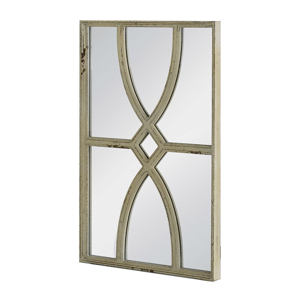 Buy farmhouse furniture Distressed White Rectangular Wall Mirrors - Set of 2, Versatile Home Decor for Living Room, Vertical &amp; Horizontal Display - Modern Cottage Farmhouse Furniture