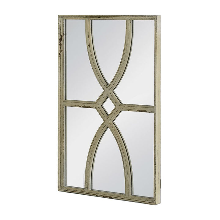 Buy farmhouse furniture Distressed White Rectangular Wall Mirrors - Set of 2, Versatile Home Decor for Living Room, Vertical &amp; Horizontal Display - Modern Cottage Farmhouse Furniture