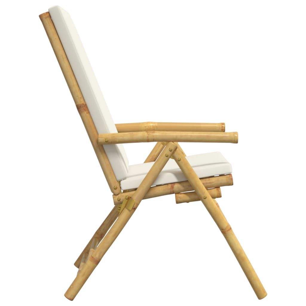Buy farmhouse furniture Best Farmhouse Outdoor Chair Set | Garden Reclining Set of 4 Cream White Bamboo - Modern Cottage Farmhouse Furniture