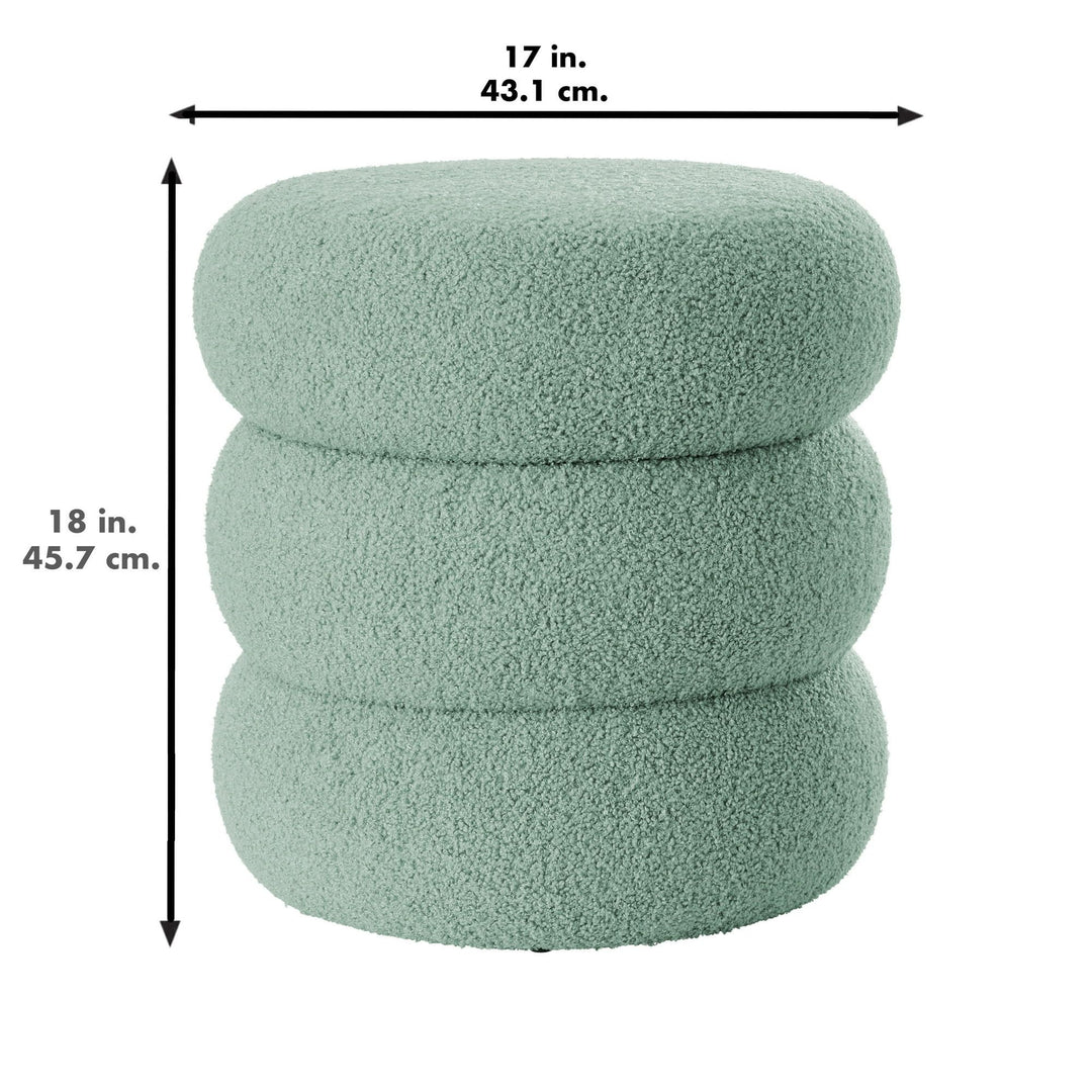 Buy farmhouse furniture Boucle Cloud Storage Ottoman, Sage - Modern Cottage Farmhouse Furniture