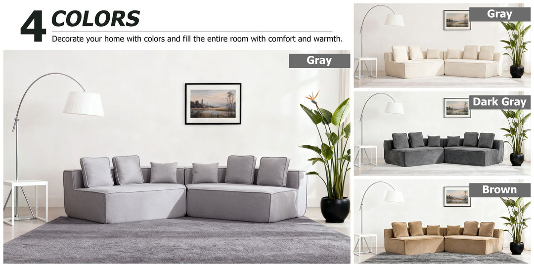 Buy farmhouse furniture The Haven • Extra Large Extra Wide Modular Modern Farmhouse Compressed Sofa - Modern Cottage Farmhouse Furniture