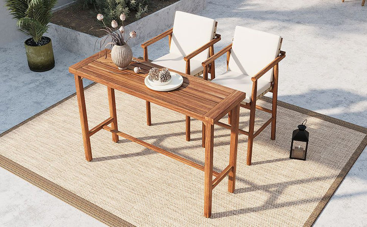 Buy farmhouse furniture 3 Piece Outdoor Modern Farmhouse Patio Bar Set - Modern Cottage Farmhouse Furniture