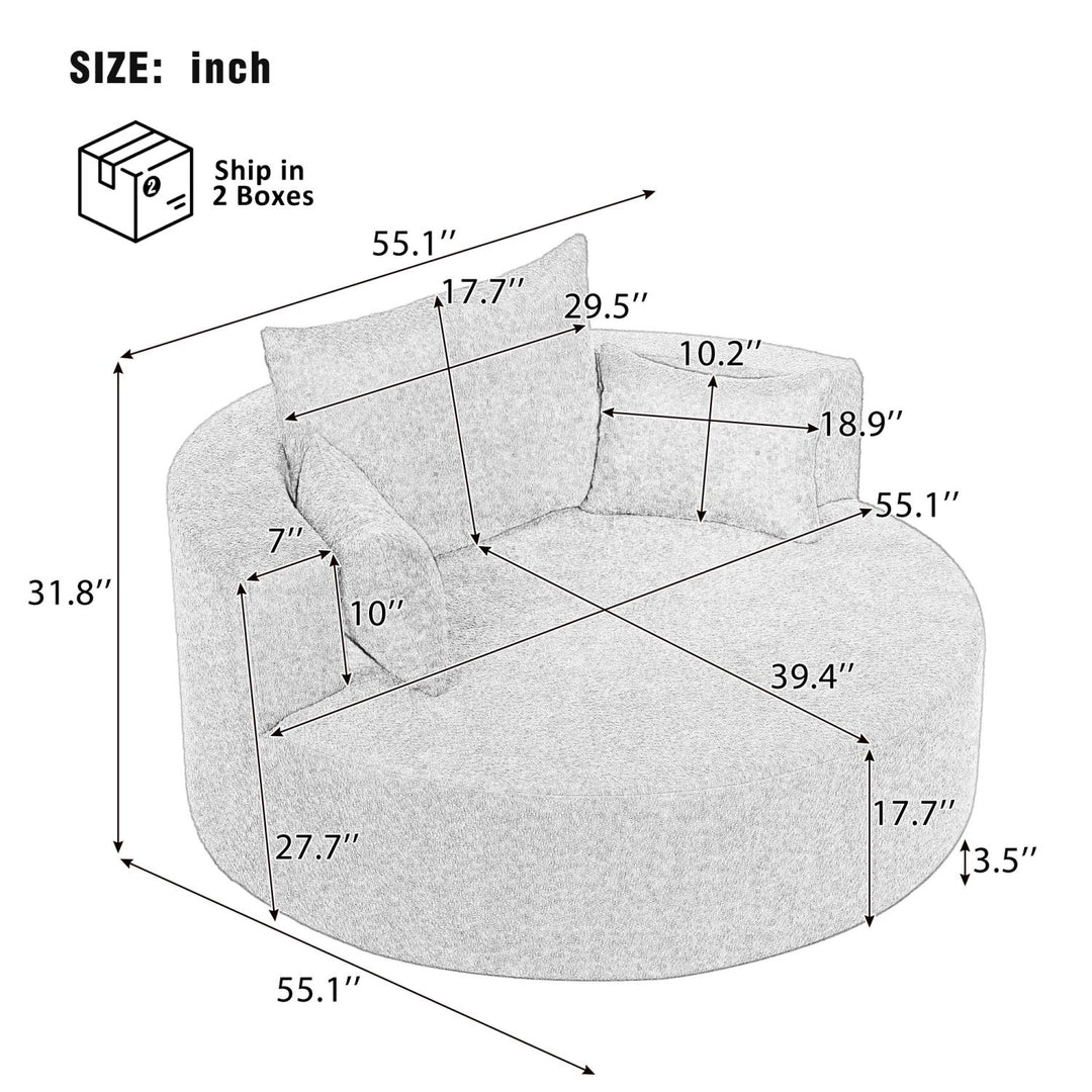Buy farmhouse furniture Pearl Cottage | Modern White Contemporary Swivel Circle Circular Sofa Accent Chair - Modern Cottage Farmhouse Furniture