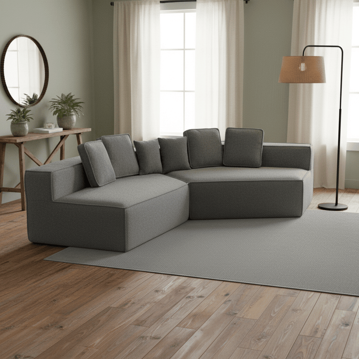 Buy farmhouse furniture The Haven • Extra Large Extra Wide Modular Modern Farmhouse Compressed Sofa - Modern Cottage Farmhouse Furniture