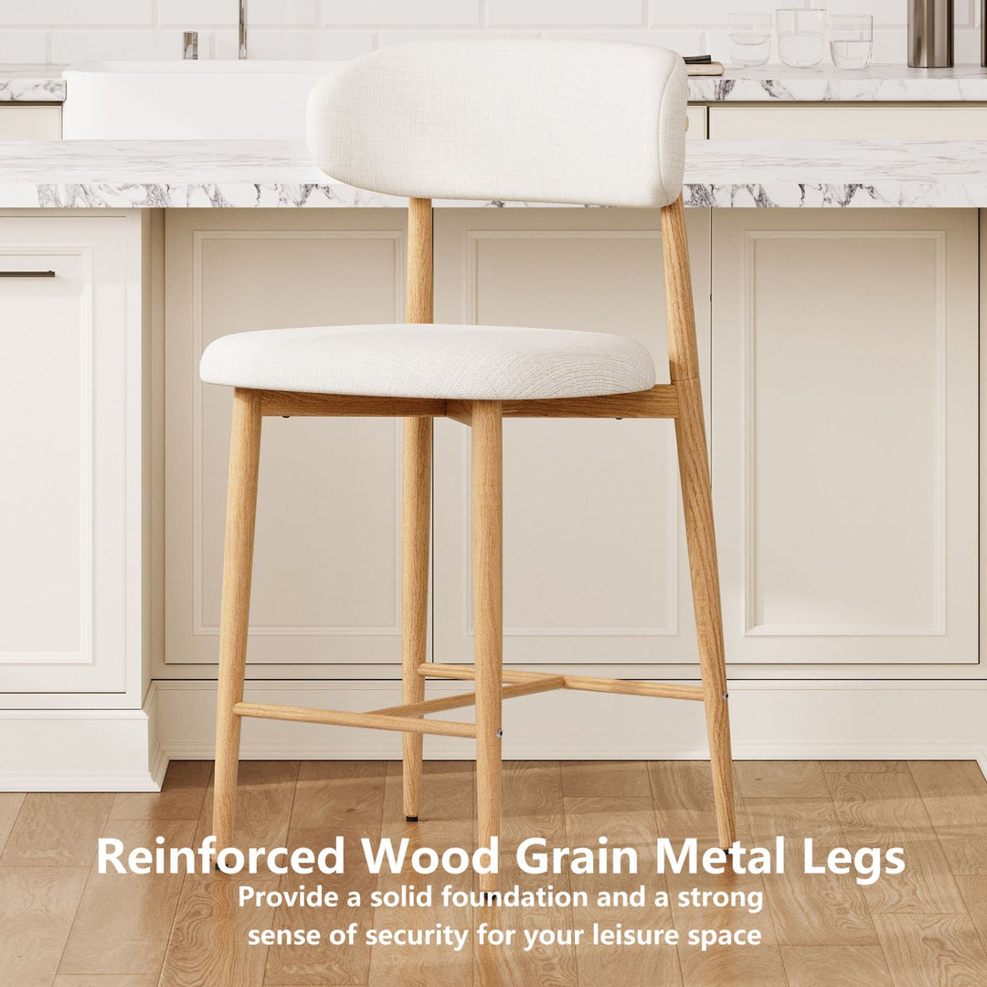 Buy farmhouse furniture Beige Modern Cottage Farmhouse Counter Bar Stools Set of 2 - Modern Cottage Farmhouse Furniture