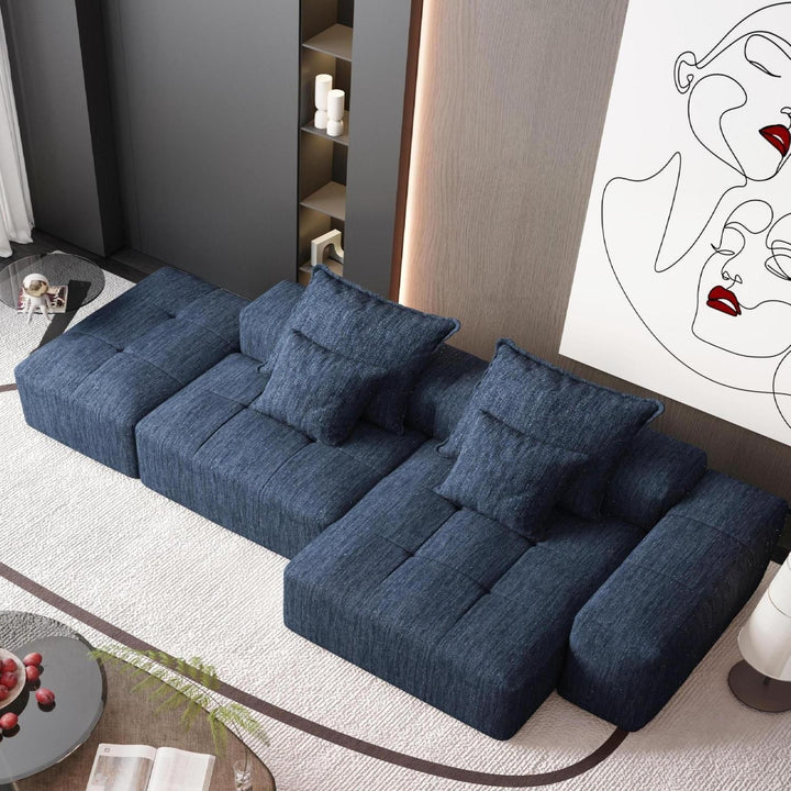 Buy farmhouse furniture The Blue Ridge | Modern Contemporary Farmhouse Oversized Modular Sectional Sofa with Ottoman - Modern Cottage Farmhouse Furniture